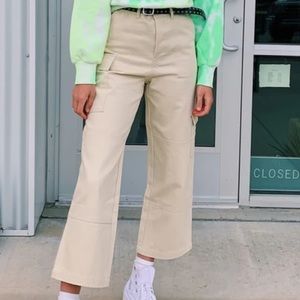 Cream baggy cargo pant